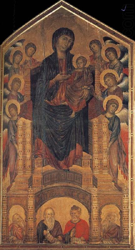There are angels and prophets on the throne of Our Lady, unknow artist